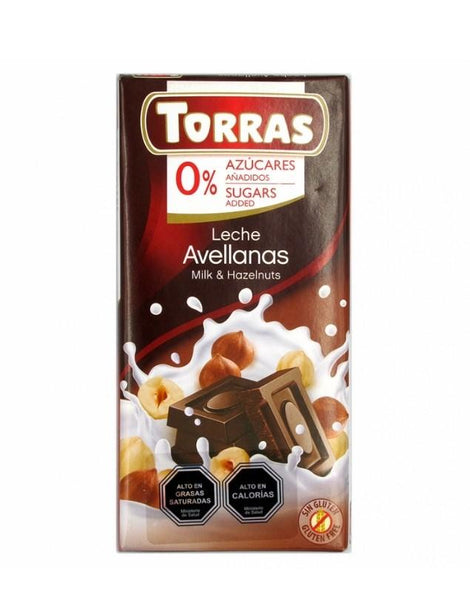 Torras Barra de chocolate blanco sin azúcar añadido, 75 gramos