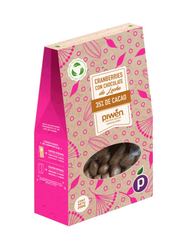 Cranberry Cubierta Chocolate Leche, 200 g