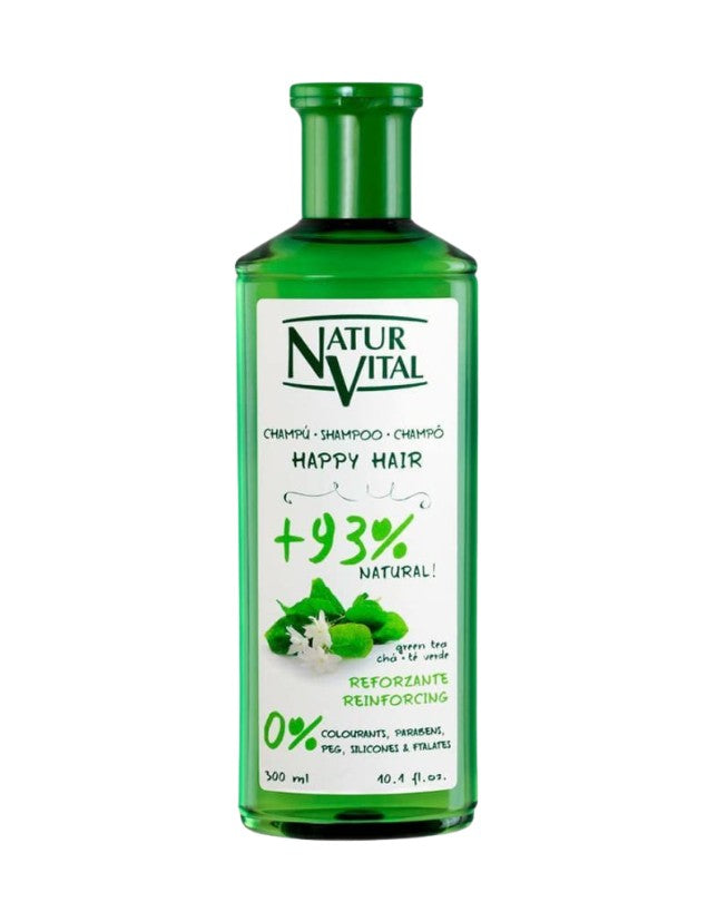 Shampoo Happy Hair Reforzante Te Verde, 300 ml.