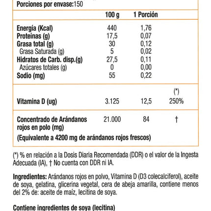 Cranberry Concentrado Mujer. 4200 mg, 150 soft.