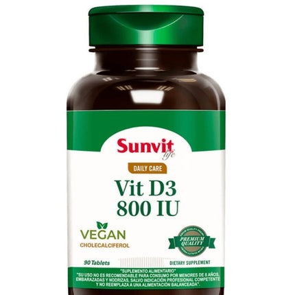 Vitamina D3 800 IU, Vegana, 90 tabs.