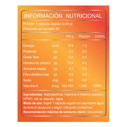 Retinol Vitamina A, 60 Cáps