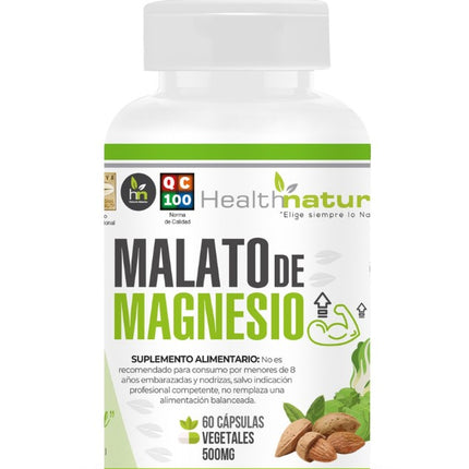 Malato de Magnesio 500 mg, 60 cáps.