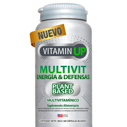 Vitamin UP Multivit Energía y Defensas, Vegano, 60 caps.