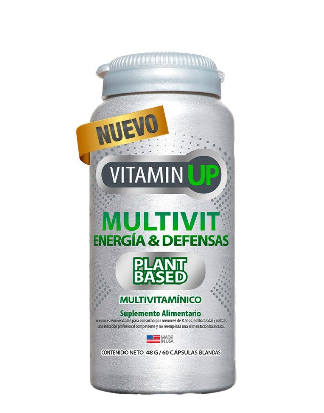 Vitamin UP Multivit Energía y Defensas, Vegano, 60 caps.