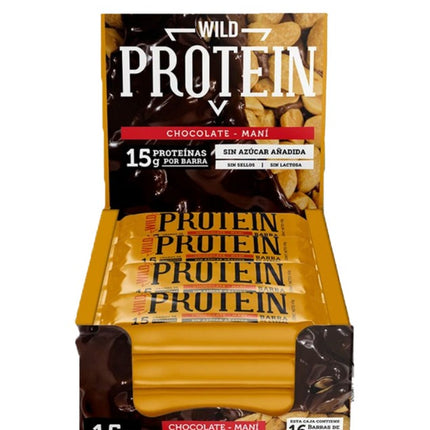 Pack 16 Barras Wild Protein Chocolate Maní 45g c/u