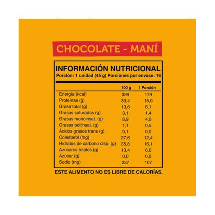 Pack 16 Barras Wild Protein Chocolate Maní 45g c/u