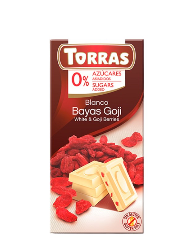 Chocolate Blanco Con Bayas Goji, 75gr