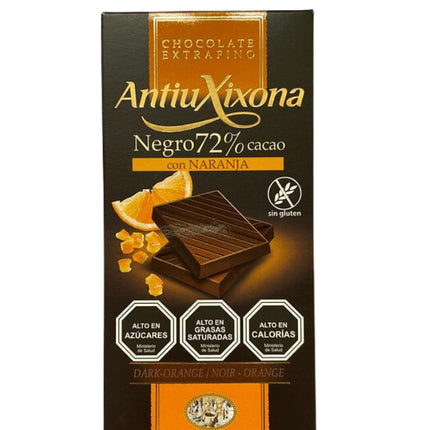 Chocolate Negro 72% Cacao Naranja, Premium, 100g