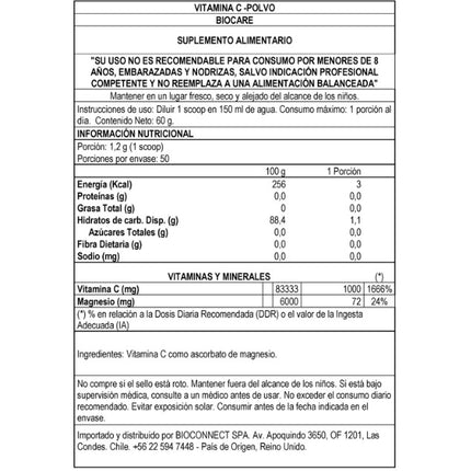 Vitamina C en polvo, 60 gr.