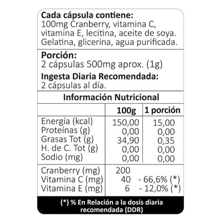 Cranberry Vitamina C, 60 cáps.