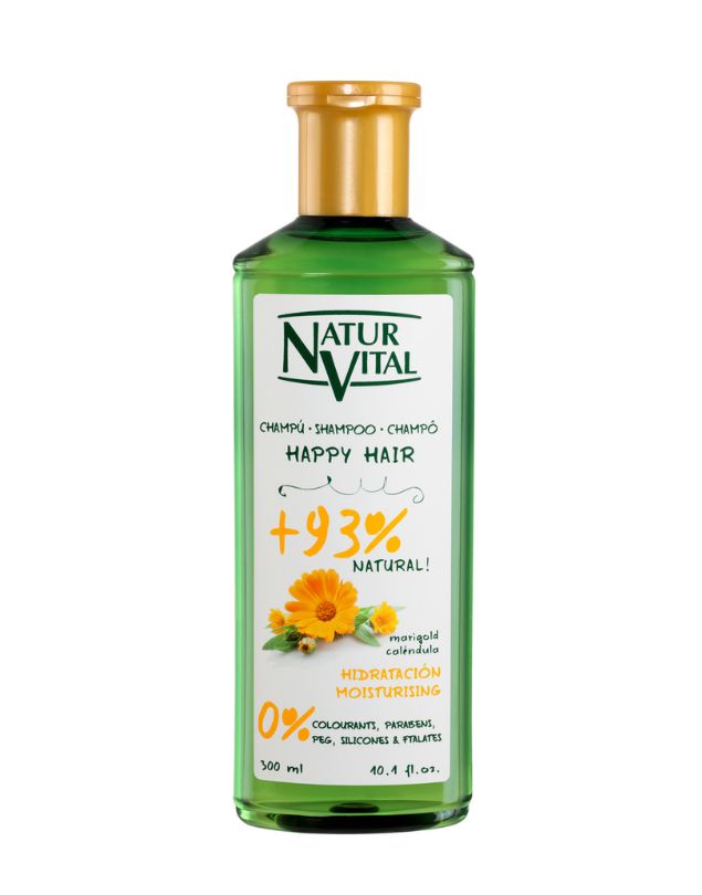 Shampoo Happy Hair Hidratación Caléndula, 300 ml.