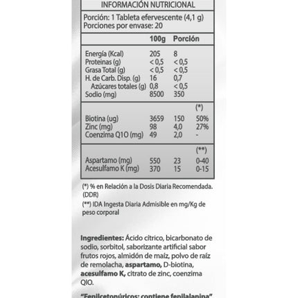 Biotina + Zinc + Q10, 20 tab.