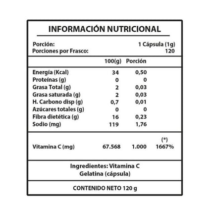 Vitamina C 1000 mg, 120 caps