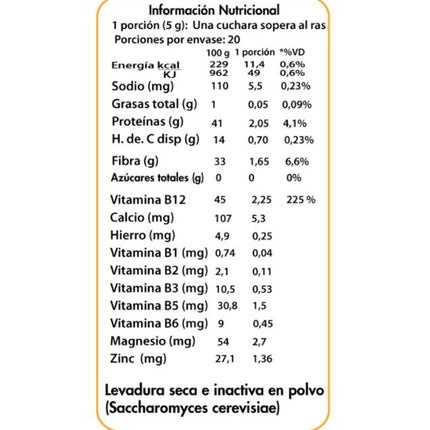 Levadura Nutricional en Polvo, 100g