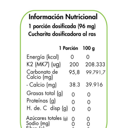 Vitamina K2, 200ug, 90 porciones