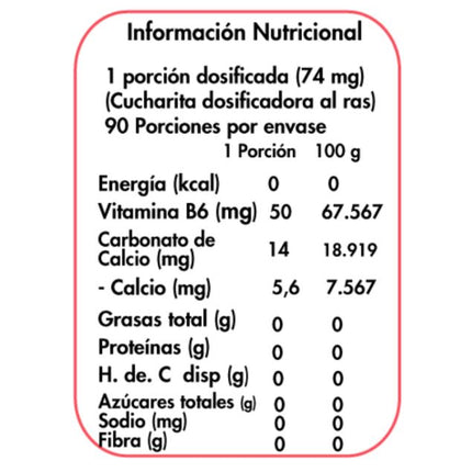 Vitamina B6, 90 porciones