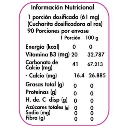 Vitamina B3, Niacinamida,90 porciones