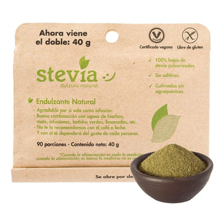 Stevia, Hojas Pulverizadas,40g