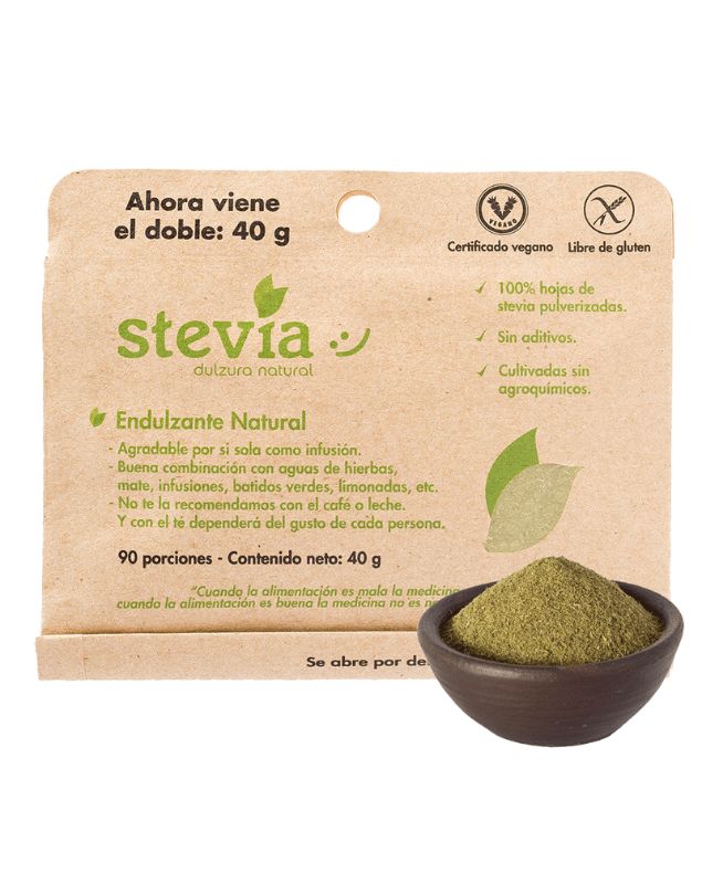 Stevia, Hojas Pulverizadas,40g