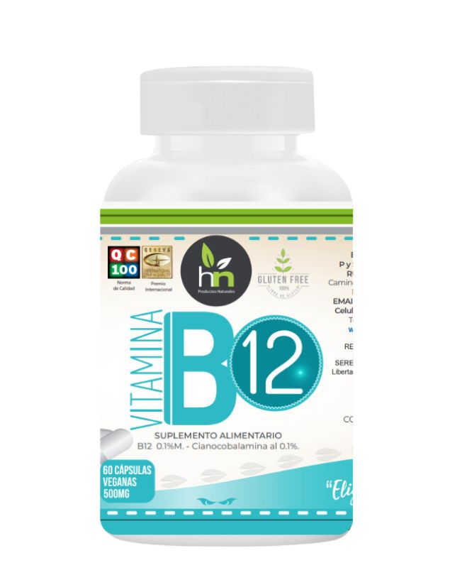 Vitamina B12, 500 mg, 60 caps.