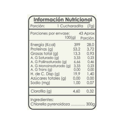 Chlorella en Polvo, 300 gr.