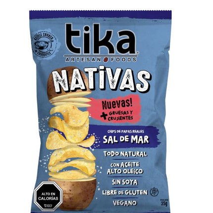 Nativas Chips Papas Reales Sal de Mar, 35 gr