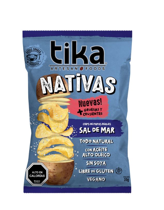 Nativas Chips Papas Reales Sal de Mar, 35 gr