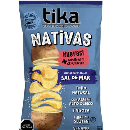 Nativas Chips Papas Reales Sal de Mar, 150 gr