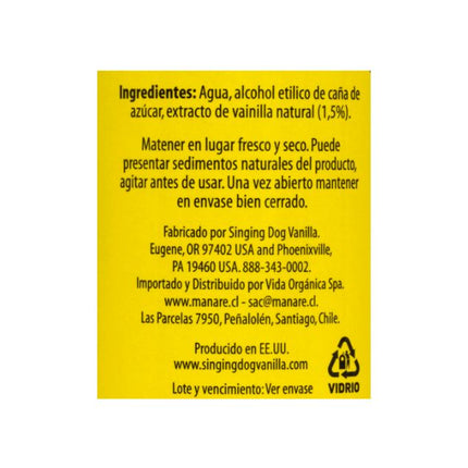 Extracto Vainilla, Sin Gluten, 59 ml