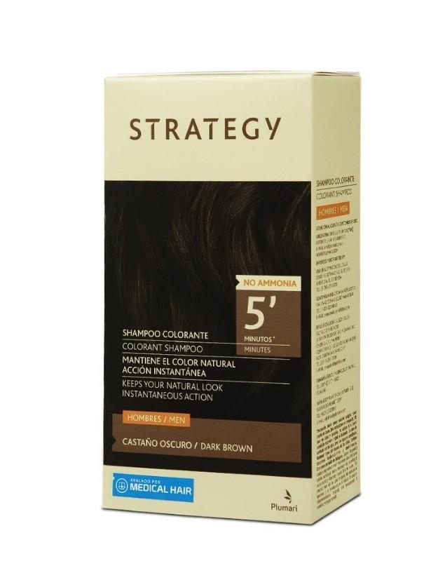 Shampoo Colorante para Hombres, sin Amoniaco, Shampoo Color 30 ml + Aplicador 30 ml, Castaño Oscuro