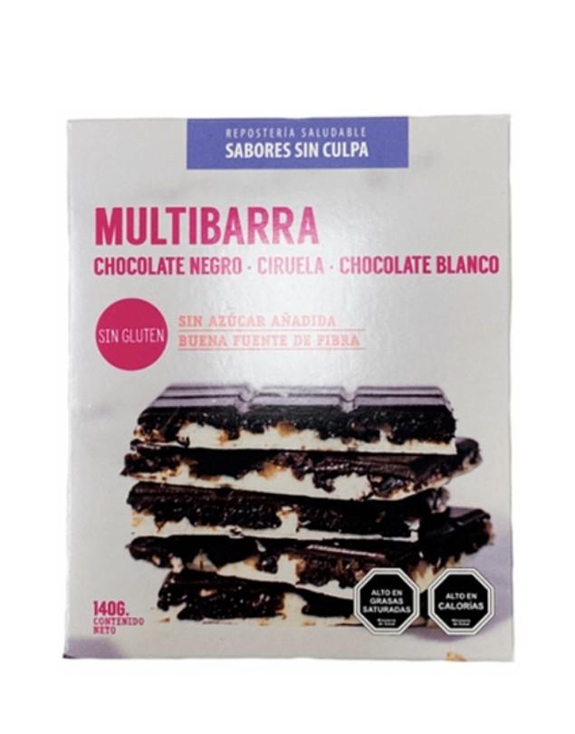 Multibarra Chocolate Negro, Ciruela, Chocolate Blanco, 140 g