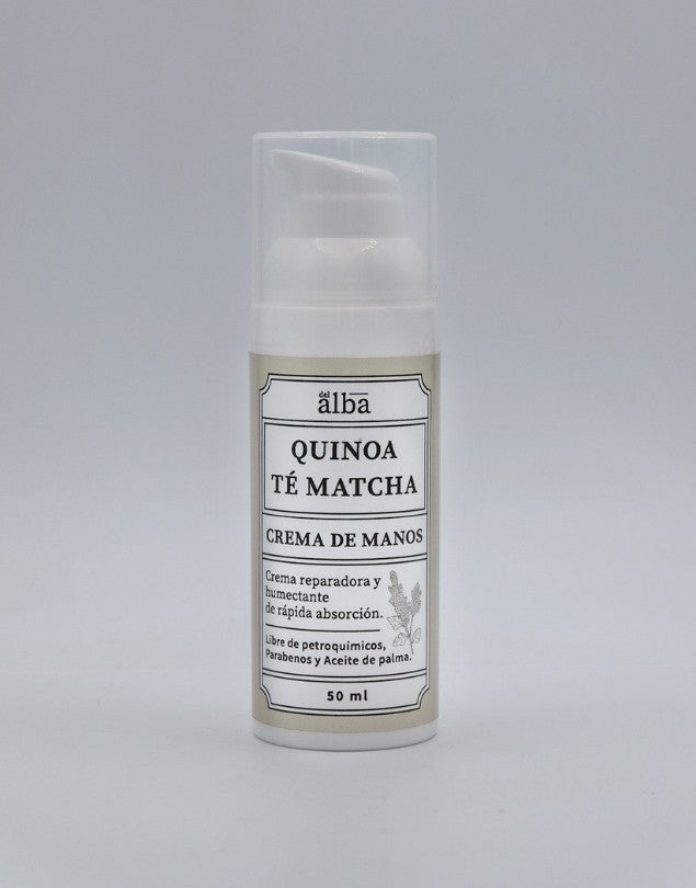 Crema de Manos Reparadora Quinoa Té Matcha, 50 ml