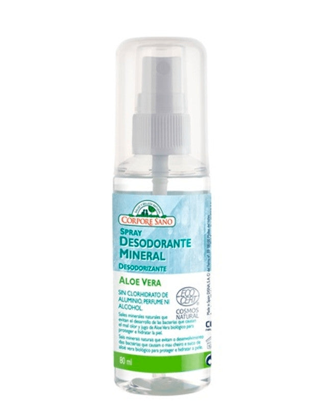 Desodorante Mineral Spray Antibacteriano Potassium Alumbre y Aloe, 80 ml