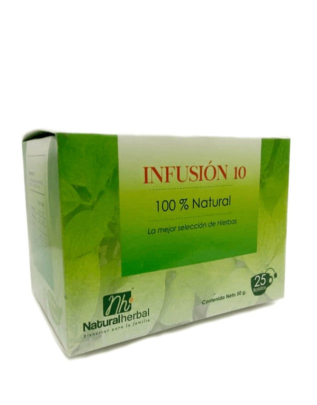 Infusión 10, 100% Natural , 25 un